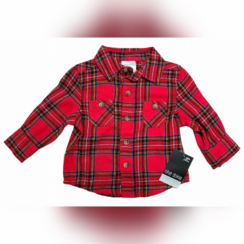NWT Okie dokie size 6m red shirt